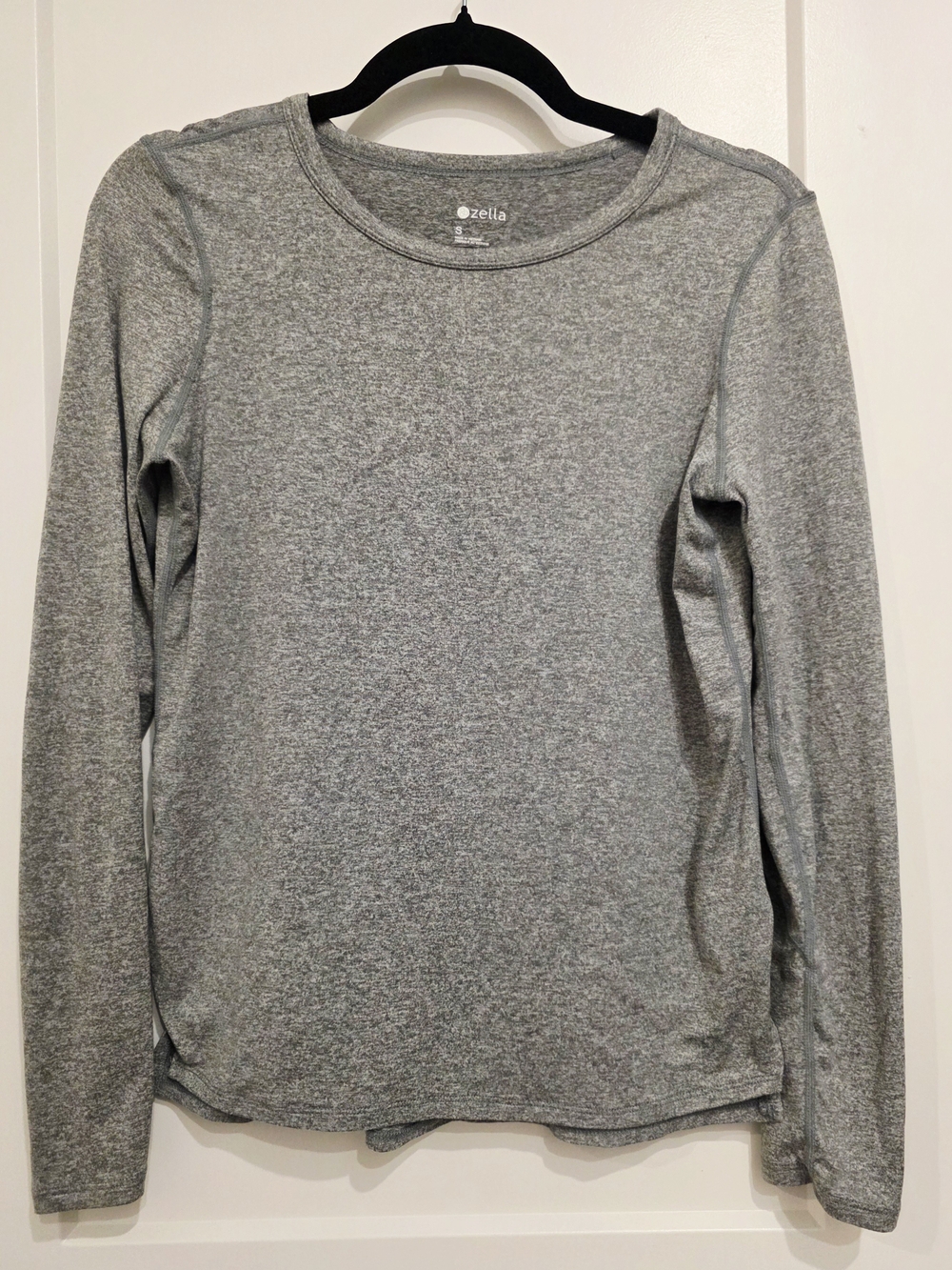 Zella Heather Gray Crewneck Long-Sleeve Sweater